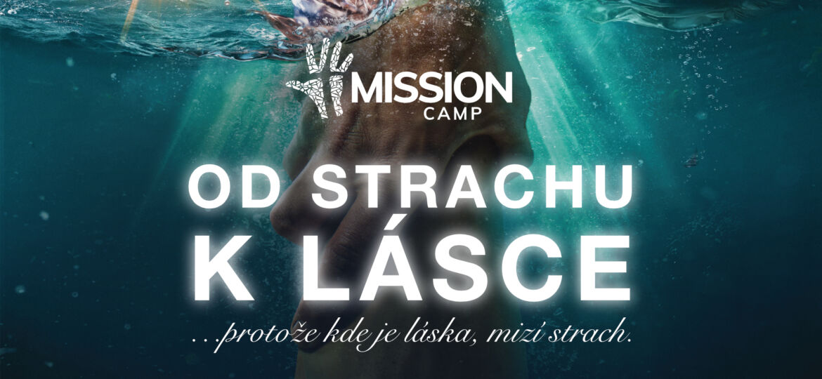 Mission camp - plakát s grafikou MC ve formátu 16-9 (pro prezentace) s názvem a logem